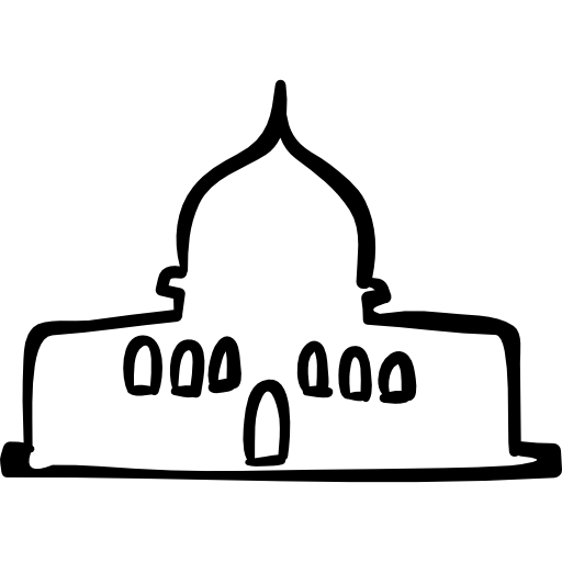 struttura disegnata a mano della costruzione di stile orientale  icona