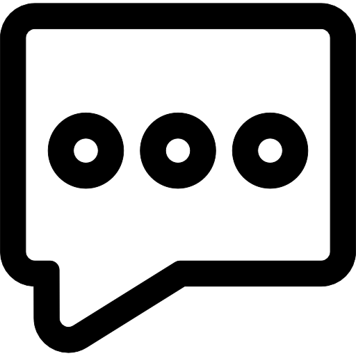 mensaje de contorno rectangular con tres puntos  icono