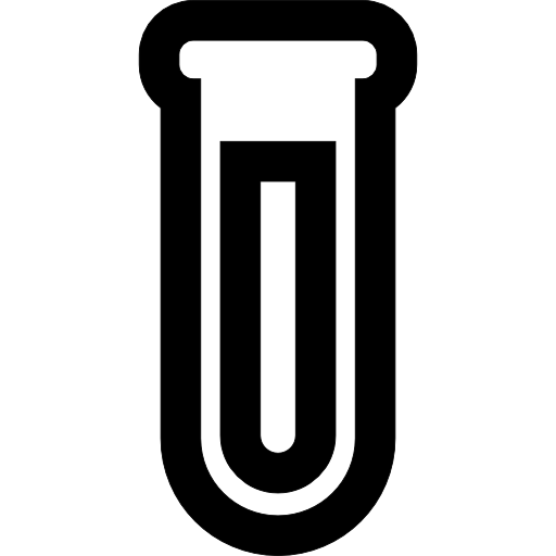 tubo de ensayo con contorno líquido  icono