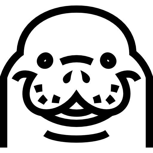 profilo frontale della testa di tricheco  icona