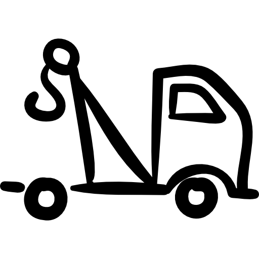 esquema dibujado a mano de camión grúa  icono