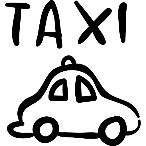 taxi handgetekende auto  icoon