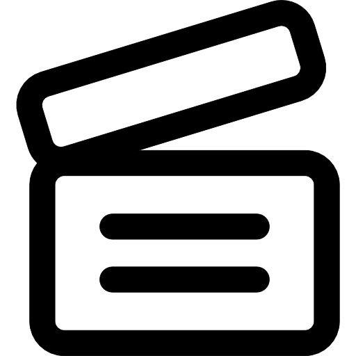 Archive outlined box with text lines  icon