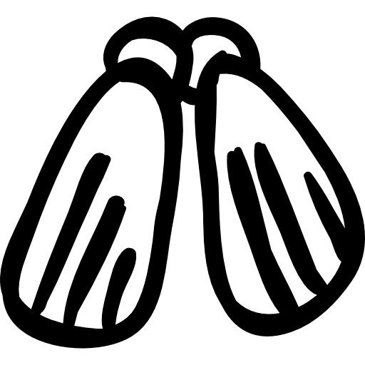 equipo de buceo deportivo dibujado a mano con aletas. Others Hand drawn detailed icono