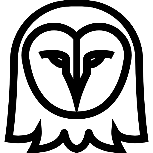 Owl face outline front  icon