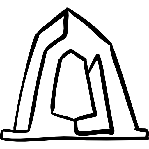 Artistic construction monument outline  icon