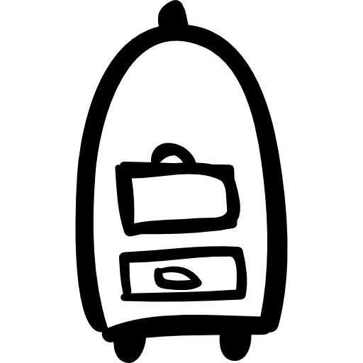 handgezeichnete werkzeuge des gepäckwagens des hotelwagens  icon