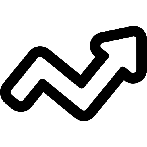 Broken arrow outline of business stats  icon
