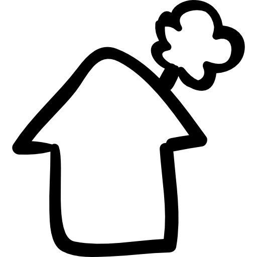 Дом с дымовой трубой рисованной сельское горное здание Others Hand drawn detailed иконка