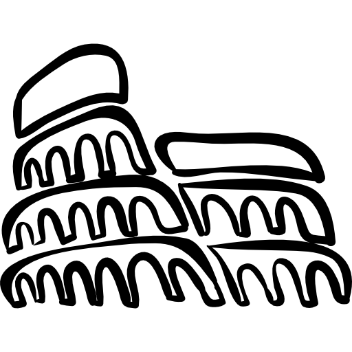 Coliseum hand drawn outline  icon