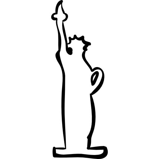 Liberty statue hand drawn outline  icon