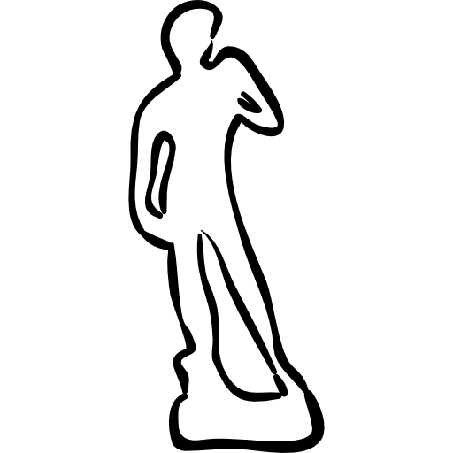 profilo disegnato a mano della statua di david  icona