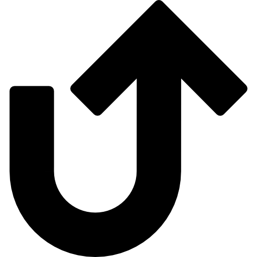 Curved up arrow  icon