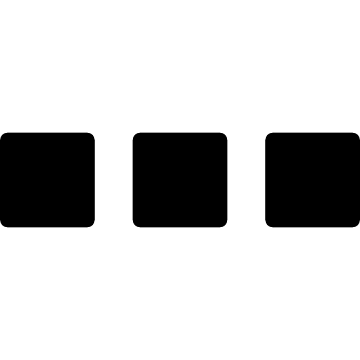 botão de três quadrados  Ícone