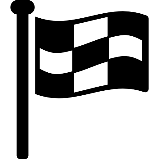 sportowe narzędzie w szachownicę z flagą  ikona
