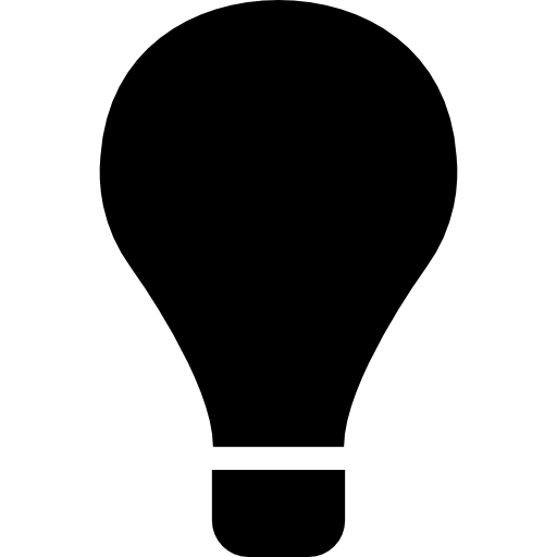 Lightbulb filled interface sign  icon