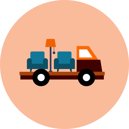 ciężarówka dostawcza Roundicons Premium Circle flat ikona