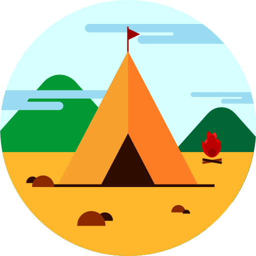 tent Roundicons Premium Circle flat icoon