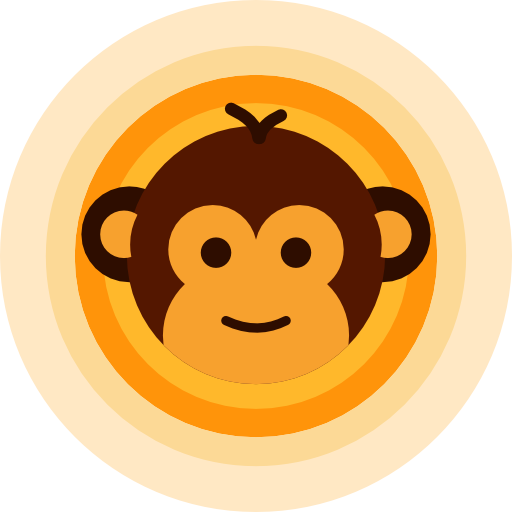 원숭이 Roundicons Premium Circle flat icon