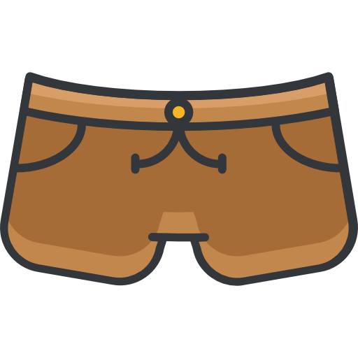 pantalones cortos Roundicons Premium Lineal Color icono