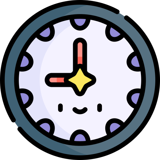 l'horloge Kawaii Lineal color Icône