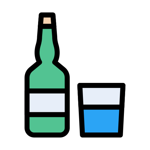 Бутылка вина Vector Stall Lineal Color иконка