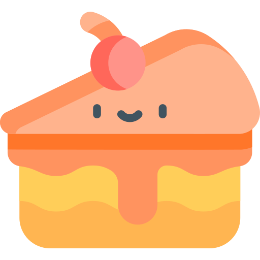 kawałek ciasta Kawaii Flat ikona