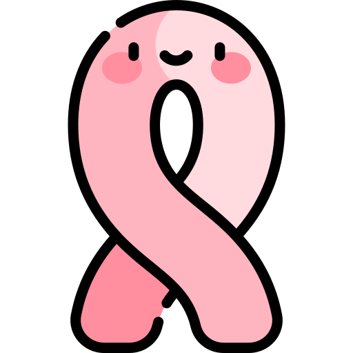 cáncer de mama Kawaii Lineal color icono