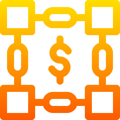 blockchain Basic Gradient Lineal color icono