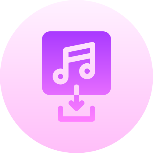 muziek Basic Gradient Circular icoon