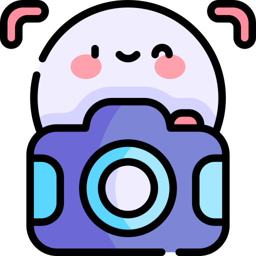 cámara frontal Kawaii Lineal color icono