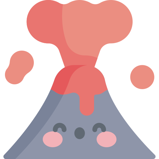 Volcano Kawaii Flat icon