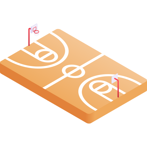 バスケットボールのコート Gradient Isometric Gradient icon