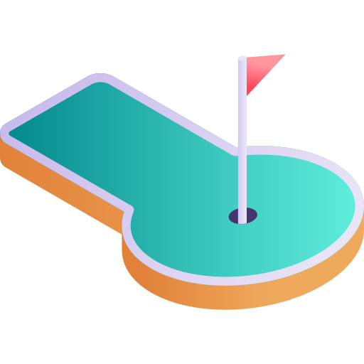 Mini golf Gradient Isometric Gradient icon