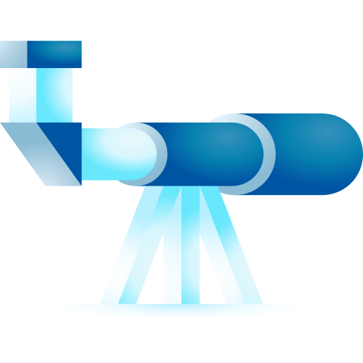 teleskop 3D Toy Gradient ikona