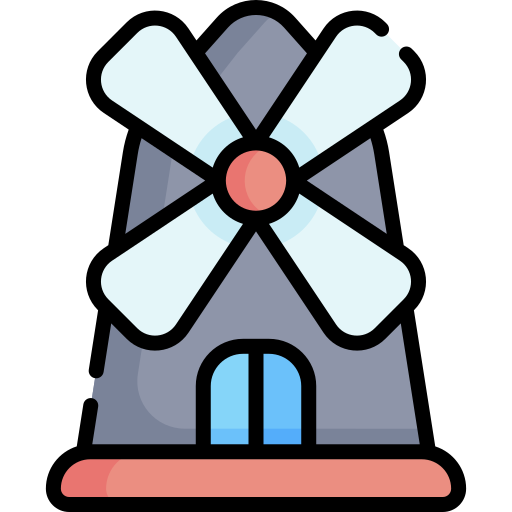 windmühle Kawaii Lineal color icon