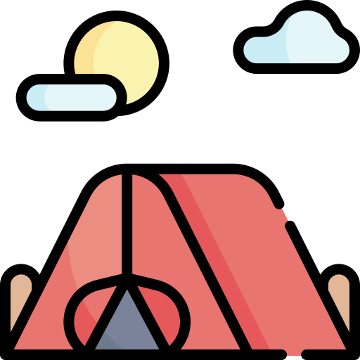 campeggio Kawaii Lineal color icona