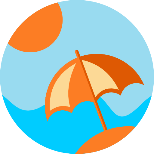 Beach Roundicons Premium Circle flat icon