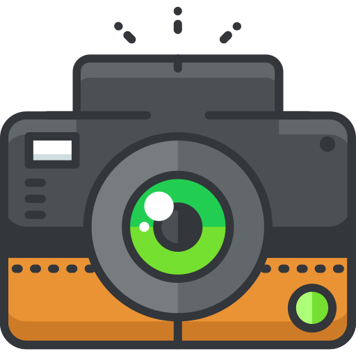 cámara fotográfica Roundicons Premium Lineal Color icono