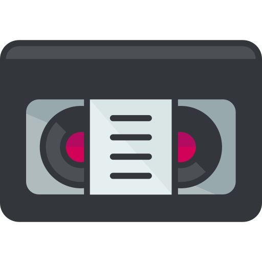video cassete Roundicons Premium Lineal Color Ícone