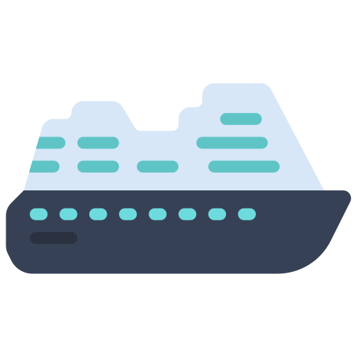 cruise schip Juicy Fish Flat icoon