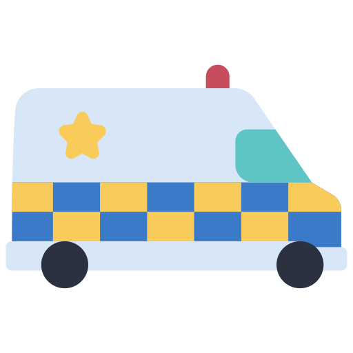furgone della polizia Juicy Fish Flat icona