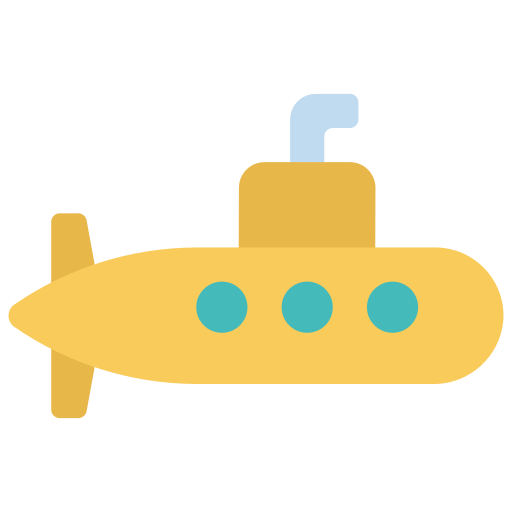 Submarine Juicy Fish Flat icon