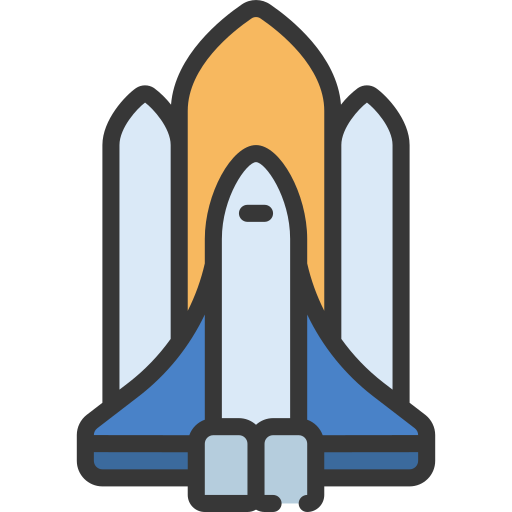 Space ship launch Juicy Fish Soft-fill icon
