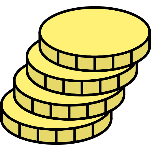 pilha de moedas Generic Thin Outline Color Ícone