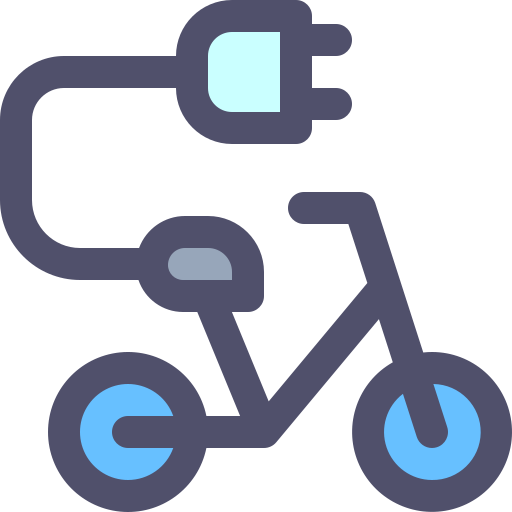bicicleta electrica Generic Outline Color icono