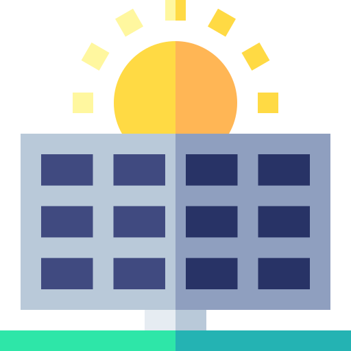energia słoneczna Basic Straight Flat ikona