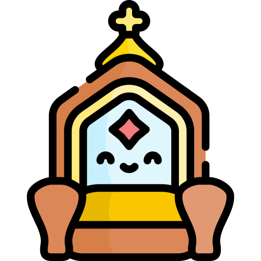 trono Kawaii Lineal color icono