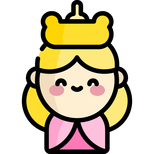 princesa Kawaii Lineal color icono