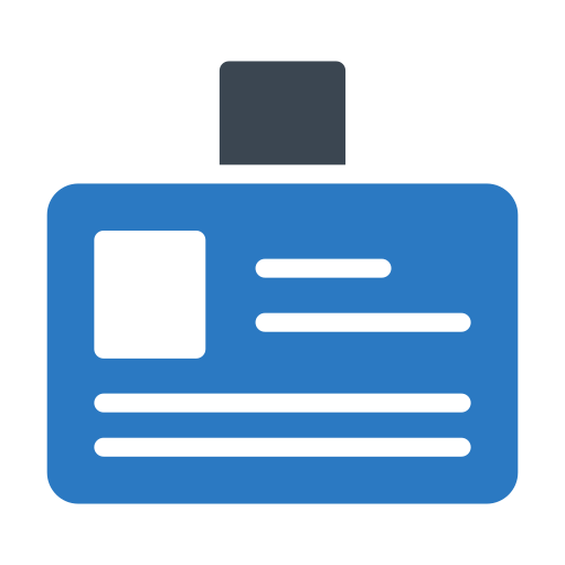 Identification card Generic Blue icon